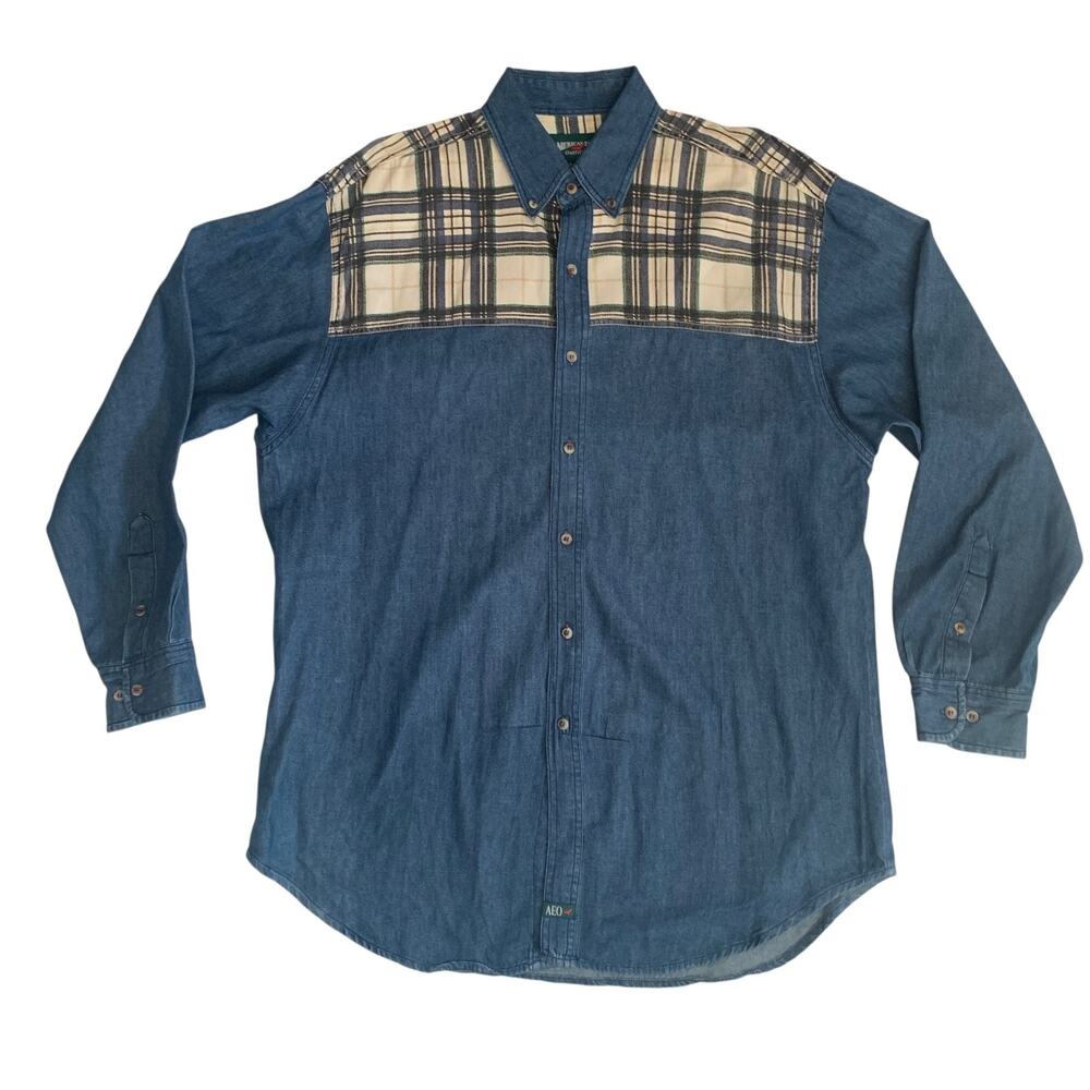 American Eagle Outfitters Men's Size L Long Sleeve Button Down VTG Shirt